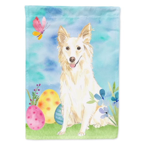 Caroline's Treasures CK1893CHF Easter Eggs White Collie Flag Canvas House Size, Large, multicolor