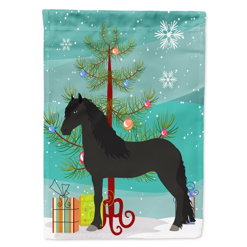 Caroline's Treasures BB9282CHF Friesian Horse Christmas Flag Canvas House Size, Large, multicolor