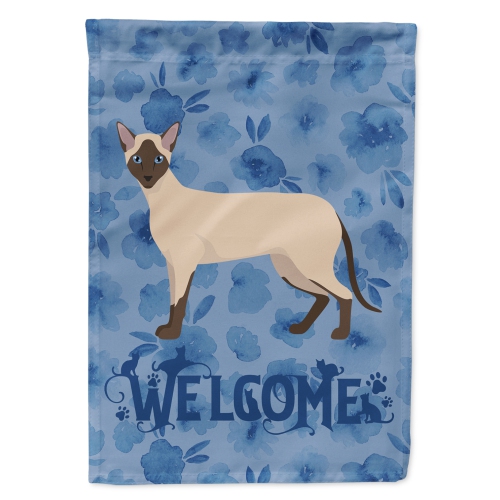 Caroline's Treasures CK4977CHF Siamese Modern #2 Cat Welcome Flag Canvas House Size, Large, multicolor