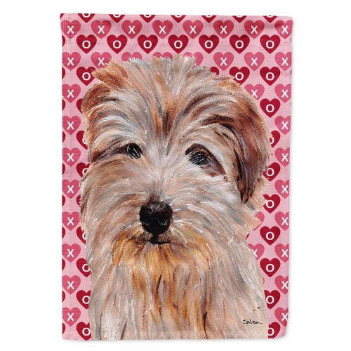 Caroline's Treasures SC9712CHF Norfolk Terrier Hearts and Love Flag Canvas House Size, Large, multicolor