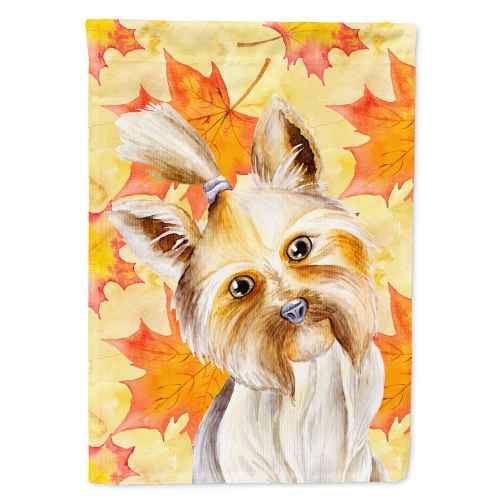 Caroline's Treasures CK1403CHF Yorkie Yorkshier Terrier Fall Flag Canvas House Size, Large, multicolor