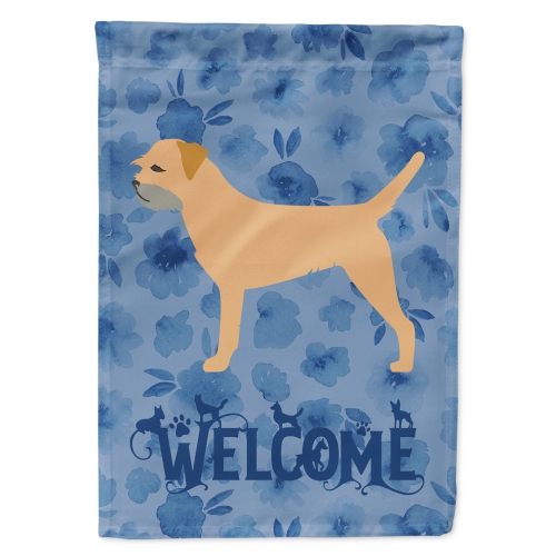 Caroline's Treasures CK6116CHF Border Terrier Welcome Flag Canvas House Size, Large, multicolor
