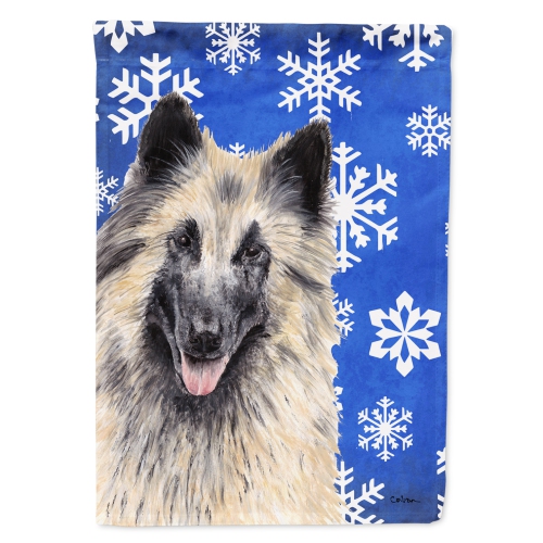 Caroline's Treasures SC9392-FLAG-PARENT Belgian Tervuren Winter Snowflakes Holiday Flag, , multicolor