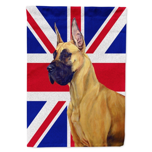 Caroline's Treasures LH9464CHF Great Dane with English Union Jack British Flag Flag Canvas House Size , Large, multicolor