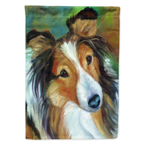 Caroline's Treasures 7396GF Sheltie Curiosity Flag Garden Size, Small, multicolor