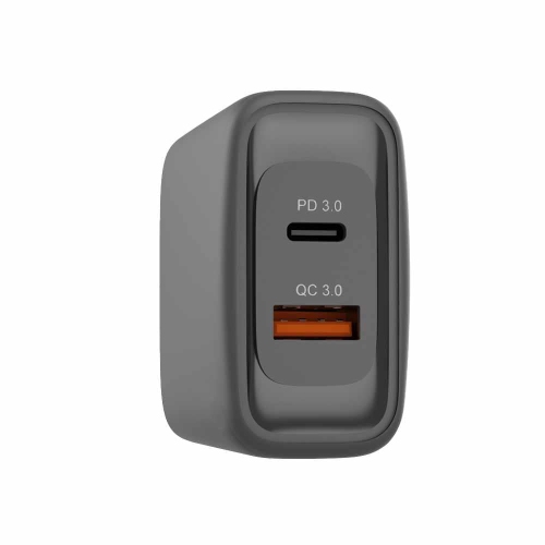 Blu Element Wall Charger Dual USB-C 45W PD and USB-A | Black