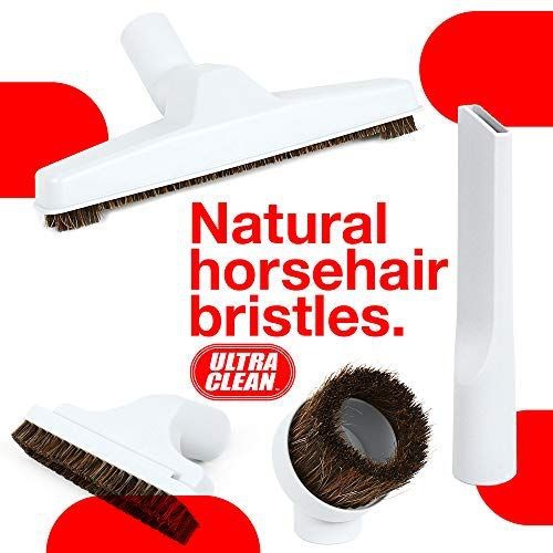 Ultra Clean Central Vacuum Air-Driven Low-Pile Carpet/Rug Turbo Brush – 24 V Hose with on/Off Switch Handle- Telescopic Wand and Deluxe Cleaning Tool