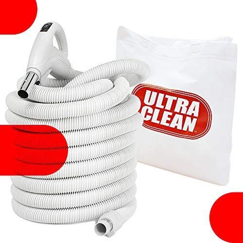 Ultra Clean Central Vacuum Air-Driven Low-Pile Carpet/Rug Turbo Brush – 24 V Hose with on/Off Switch Handle- Telescopic Wand and Deluxe Cleaning Tool