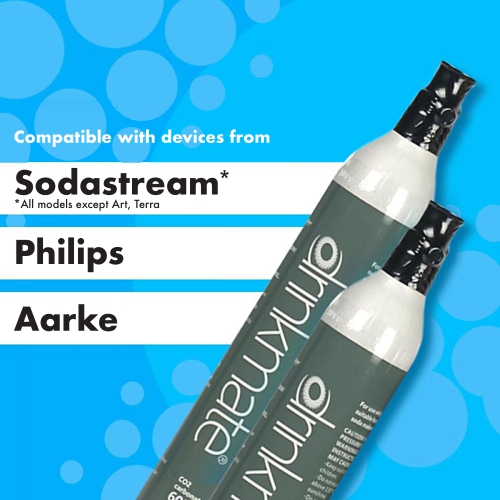 Drinkmate Lot de 2 bouteilles de carbone de 60 L, compatibles avec SodaStream