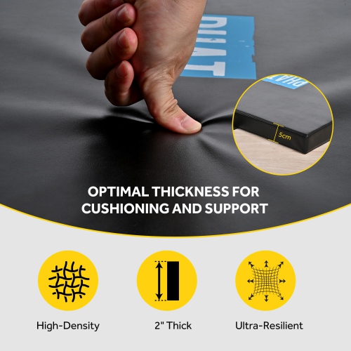 2" Thick Tri-Fold Exercise Gym Mat with Carrying Handles ,Lightweight and Portable Tumbling Mats Home Gym Protective Flooring Pad