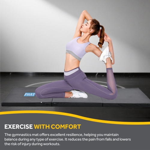 2" Thick Tri-Fold Exercise Gym Mat with Carrying Handles ,Lightweight and Portable Tumbling Mats Home Gym Protective Flooring Pad