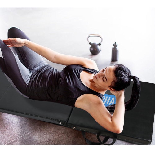 2" Thick Tri-Fold Exercise Gym Mat with Carrying Handles ,Lightweight and Portable Tumbling Mats Home Gym Protective Flooring Pad