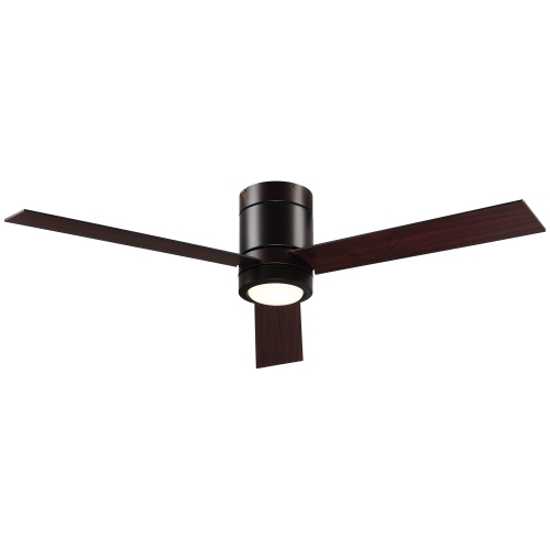 HOMCOM Mount Ceiling Fan with Light, Modern Indoor LED Lighting Fan with Remote Controller, for Bedroom, Living Room, Brown