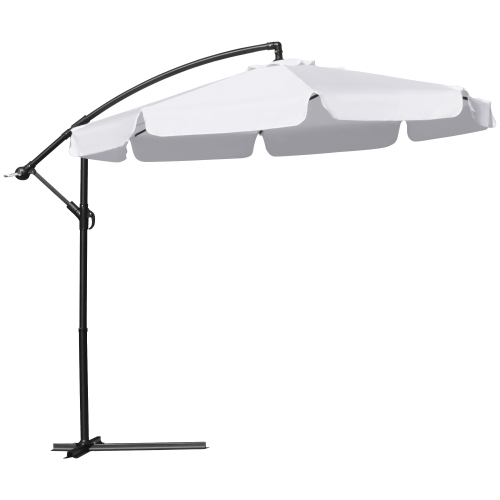 Outsunny 11FT Parasol déporté octogonal inclinable parapluie avec manivelle et 8 beleines en métal pour piscine de jardin bleu