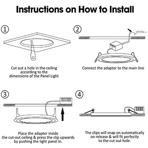 Ultra-Thin LED Recessed Ceiling Light with Junction Box, 5000K Daylight, 15W 110W Eqv, Dimmable Can-Killer Downlight, 1050LM High Brightness