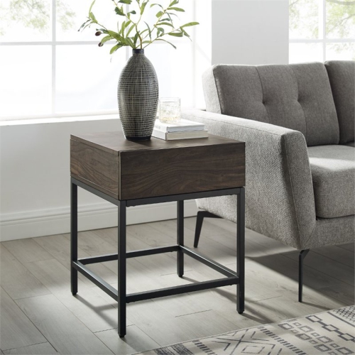 Crosley Jacobsen 1 Drawer End Table in Brown Ash