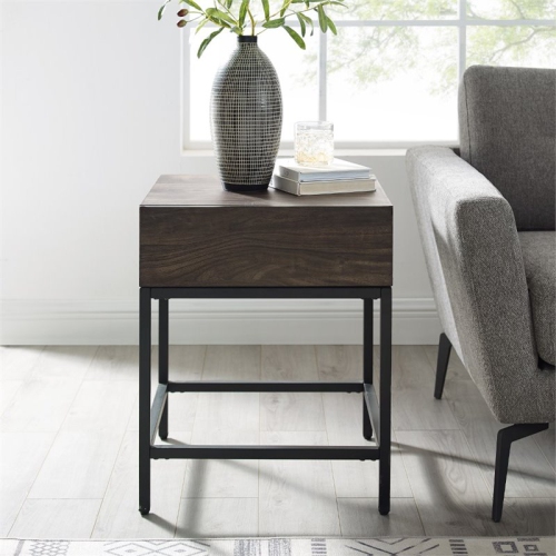 Crosley Jacobsen 1 Drawer End Table in Brown Ash