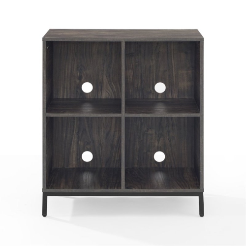 Crosley Jacobsen Industrial Record Storage Cube Bookcase in Brown Ash