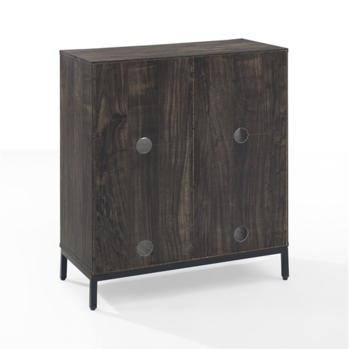 Crosley Jacobsen Industrial Record Storage Cube Bookcase in Brown Ash