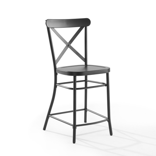 CROSLEY Camille 2Pc Metal Counter Stool Set - Matte Black