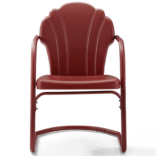 Crosley Tulip Metal Patio Chair in Red