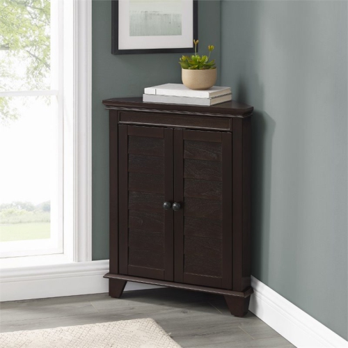 Crosley Lydia 2 Door Corner Storage Cabinet in Espresso