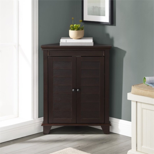 Crosley Lydia 2 Door Corner Storage Cabinet in Espresso