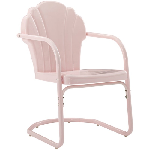 Crosley Tulip Metal Patio Chair in Pink