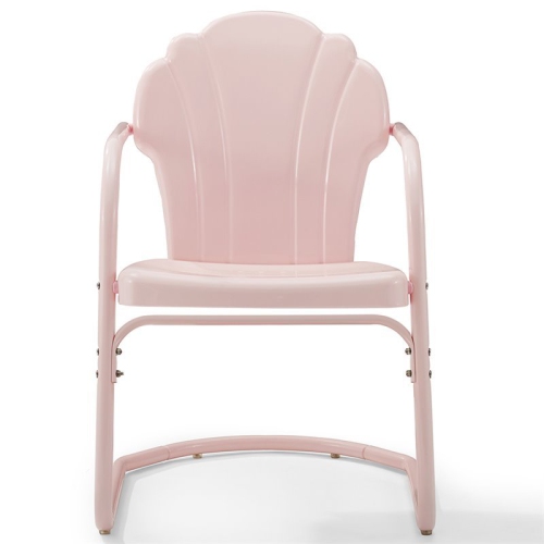 Crosley Tulip Metal Patio Chair in Pink