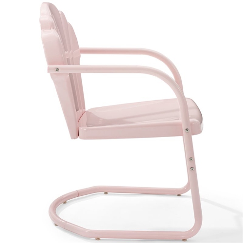 Crosley Tulip Metal Patio Chair in Pink