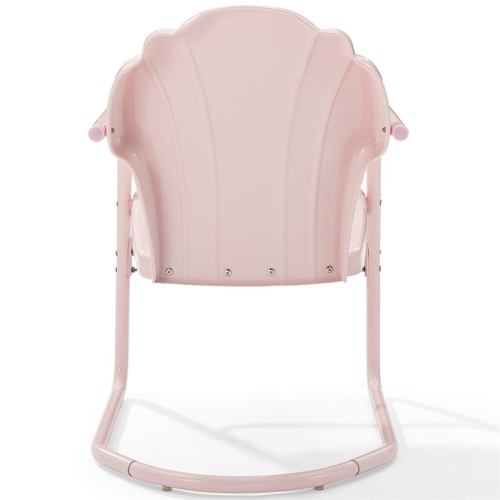 Crosley Tulip Metal Patio Chair in Pink