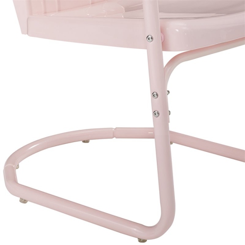 Crosley Tulip Metal Patio Chair in Pink