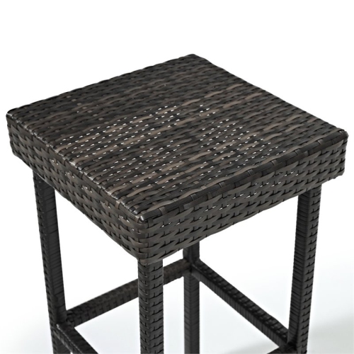 Crosley Palm Harbor 29" Wicker Patio Bar Stool in Gray