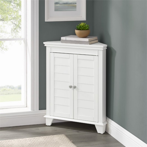 Crosley Lydia 2 Door Corner Storage Cabinet in White