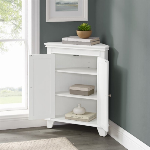 Crosley Lydia 2 Door Corner Storage Cabinet in White