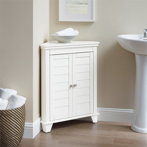 Crosley Lydia 2 Door Corner Storage Cabinet in White