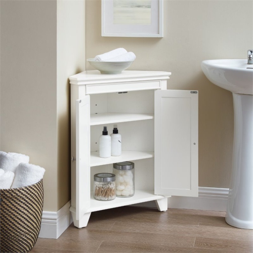 Crosley Lydia 2 Door Corner Storage Cabinet in White