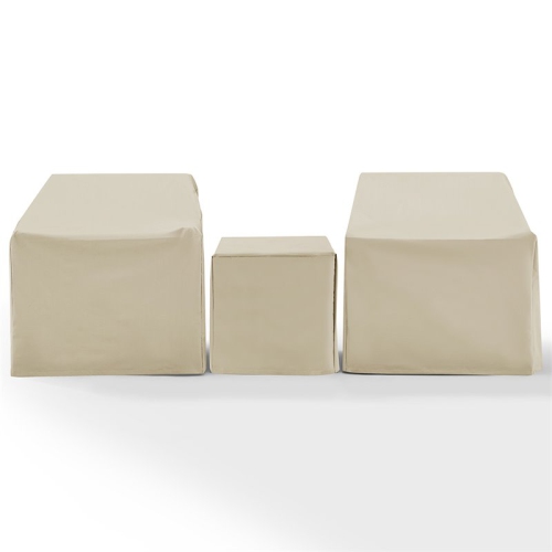 Crosley Furniture MO75008-TA Heavy-Gauge Reinforced Vinyl 3-Piece Furniture Cover Set, Tan