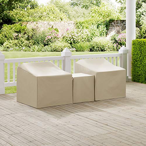 Crosley Furniture MO75008-TA Heavy-Gauge Reinforced Vinyl 3-Piece Furniture Cover Set, Tan