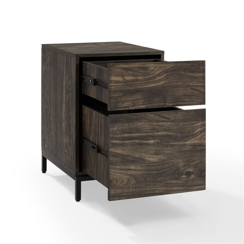 Crosley Furniture Jacobsen Modern Wood File Cabinet in Brown/Black