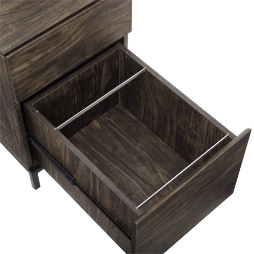 Crosley Furniture Jacobsen Modern Wood File Cabinet in Brown/Black