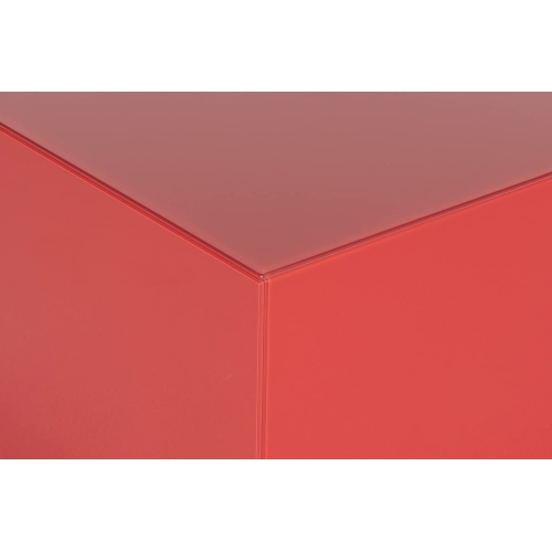 SONOROUS STB-45 All Glass Cube Side Table / Night Stand - Scarlet Red