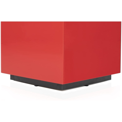 SONOROUS STB-45 All Glass Cube Side Table / Night Stand - Scarlet Red