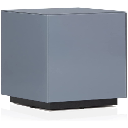 SONOROUS STB-45 All Glass Cube Side Table / Night Stand - Gray Ash