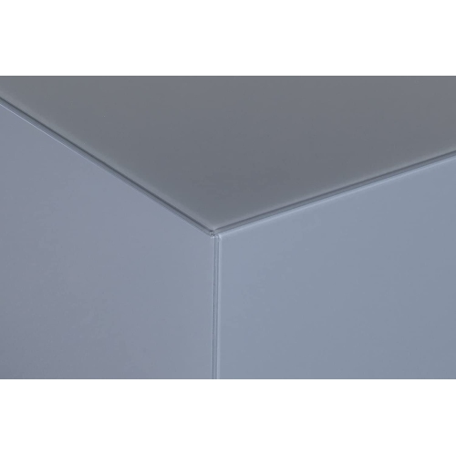 SONOROUS STB-45 All Glass Cube Side Table / Night Stand - Gray Ash