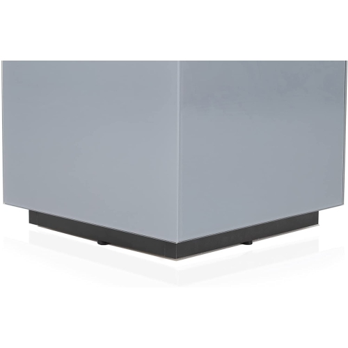 SONOROUS STB-45 All Glass Cube Side Table / Night Stand - Gray Ash