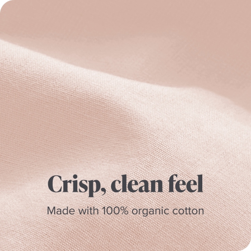 Bare Home 100% Organic Cotton Duvet Cover Set - Crisp Percale Weave - Lightweight & Breathable - Dusty Pink, King/California King