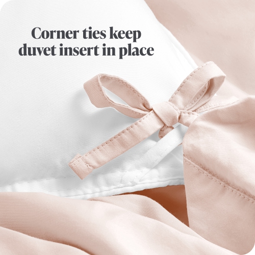 Bare Home 100% Organic Cotton Duvet Cover Set - Crisp Percale Weave - Lightweight & Breathable - Dusty Pink, King/California King