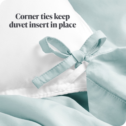 Bare Home 100% Organic Cotton Duvet Cover Set - Crisp Percale Weave - Lightweight & Breathable - Winter Blue, Twin/Twin XL