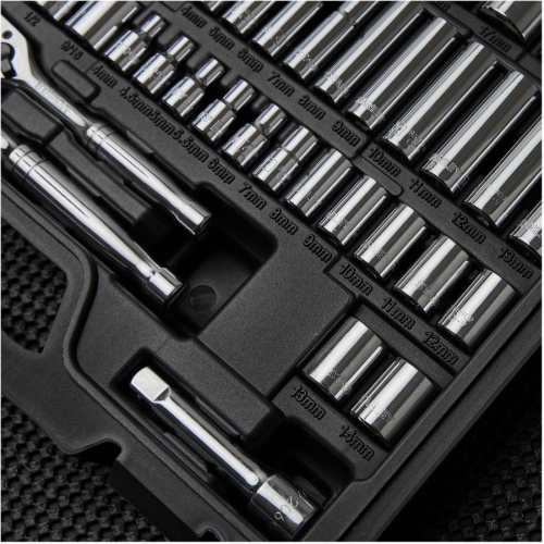 123 Piece Metric/SAE Socket Set, for 1/4" and 3/8" Drive